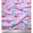 thumbnail image 1 of Soimoi Polyester Crepe Fabric Flamingo Bird Printed Fabric 1 Yard 52 Inch Wide, 1 of 1