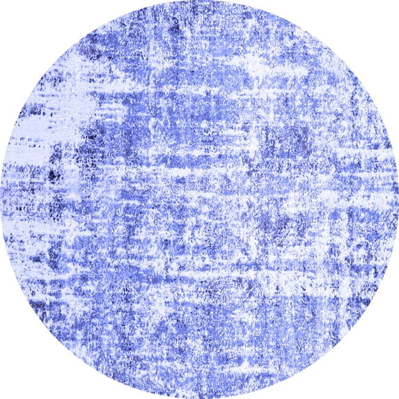 Ahgly Company Indoor Round Oriental Blue Industrial Area Rugs, 7' Round