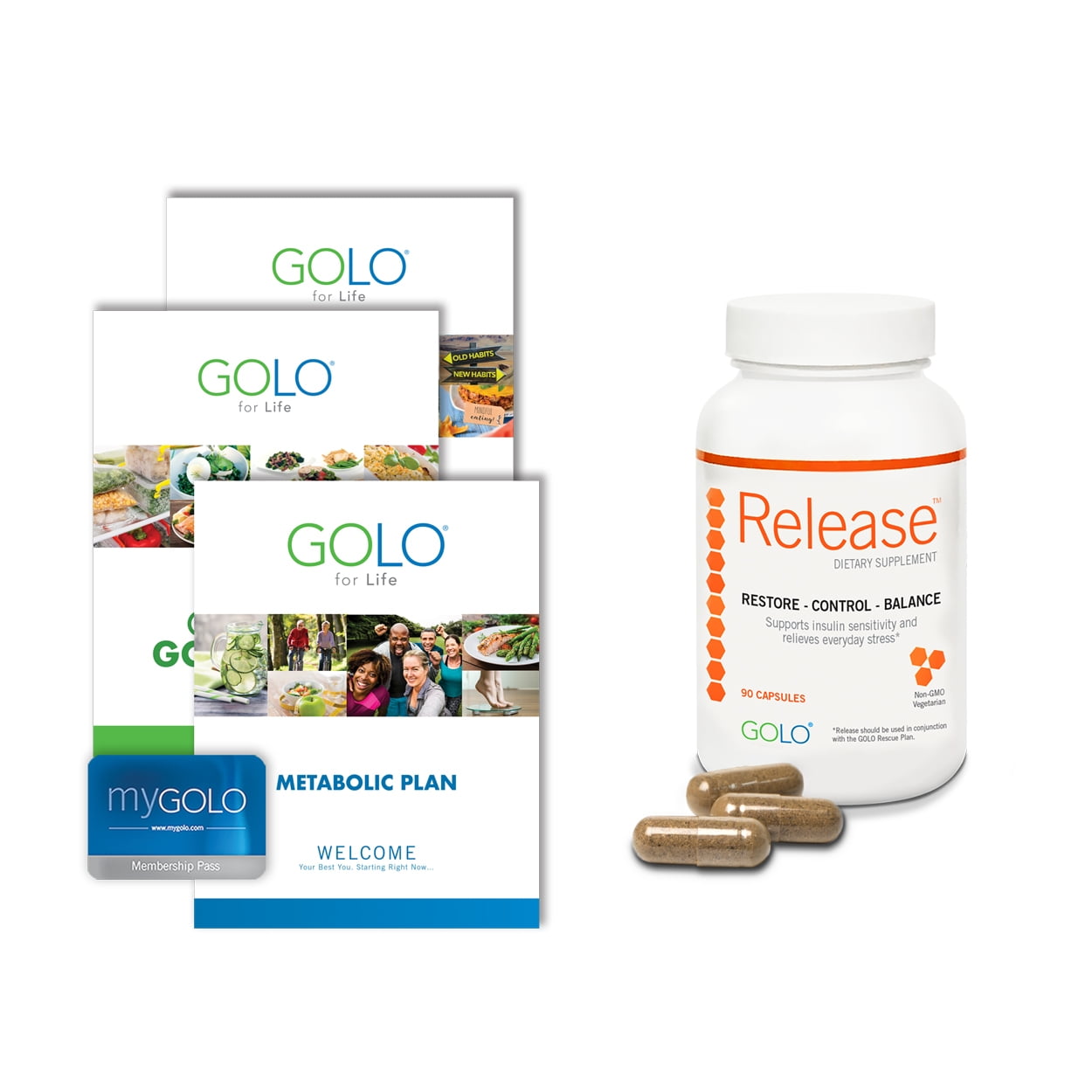 GOLO Release Insulin Sensitivity &amp; Stress Relief Supplement, Non-GMO, Vegetarian, 90 Capsules