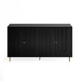 thumbnail image 5 of Modern Black Lacquered 4-Door Wooden Storage Cabinet, Multi-Functional Sideboard Buffet Server for Living Room, Entryway, Hallway, Office, Kitchen & Dining Room, 5 of 9