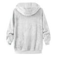 thumbnail image 4 of iHPH7 Fleece Jacket Zip Up Jackets for Women Womens Jackets Casual Fuzzy Fleece Jacket Women Sherpa Jacket Women's Outerwear Teddy Coat for Women White XXL, 4 of 9