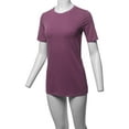 thumbnail image 5 of A2Y Women's Basic Solid Premium Cotton Short Sleeve Crew Neck T Shirt Tee Tops Egg Plant XL, 5 of 6