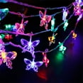 thumbnail image 3 of Crystal Butterfly LED Solar Fairy String Lights Christmas Waterproof New Year Solar LED Lights Garland Garden Wedding Decoration (Butterfly RGB,6.5M 30LEDs), 3 of 6