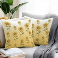 thumbnail image 2 of Waterproof Throw Pillow Covers Set of 2, 16x16 Inch Yellow Sunflowers Decorative Pillowcases Outdoor Pillow Slip Cushion Covers Set for Couch Tent Watercolor Gradient Flowers Floral, 2 of 7
