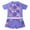 Purple, variant on Aislor Kids Girls Athletic Tankini Swimsuit Floral Short Sleeve Swim Shirt with Shorts Rash Guard Swimwear Summer Lily Pink 14