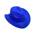 thumbnail image 2 of Hat Cowboy Classic Woolen Adjustable Rope Fabric Breathable Soft Comfortable Shade Metal Ferora Color Dress Cap Winter Royalblue, 2 of 7