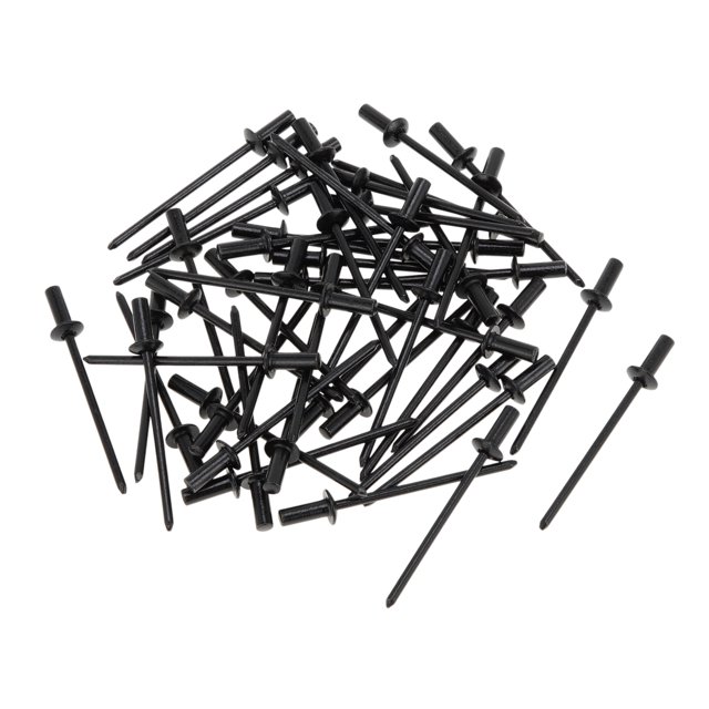 50 Pcs Remaches de sellado cerrado con cabeza de cúpula Diámetro de agarre de 3mm Longitud de agarre de 8mm Diámetro de brida de 6mm Kit de herramientas de reparación Aleación de aluminio Hierro Negro