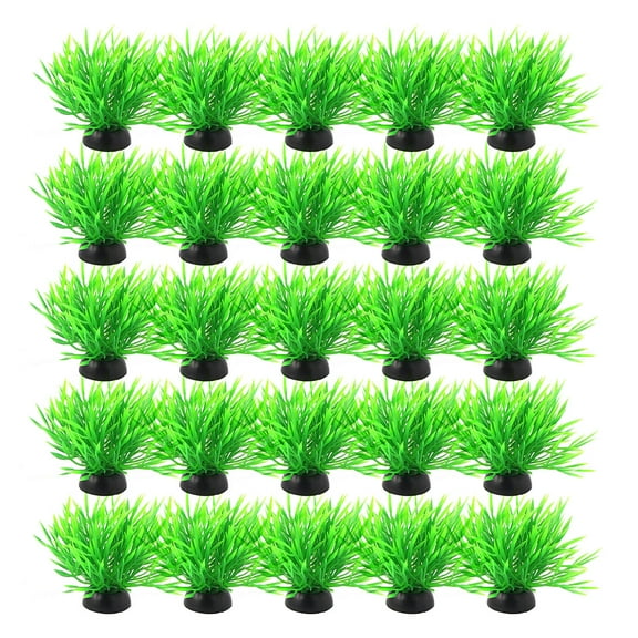 Unique Bargains Aquarium Fish Tank Plastic Decoration Plant good Ornament Green Black 20pcs
