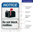 thumbnail image 3 of Do Not Block Mailbox Sign, ANSI Notice Sign,, 3 of 8