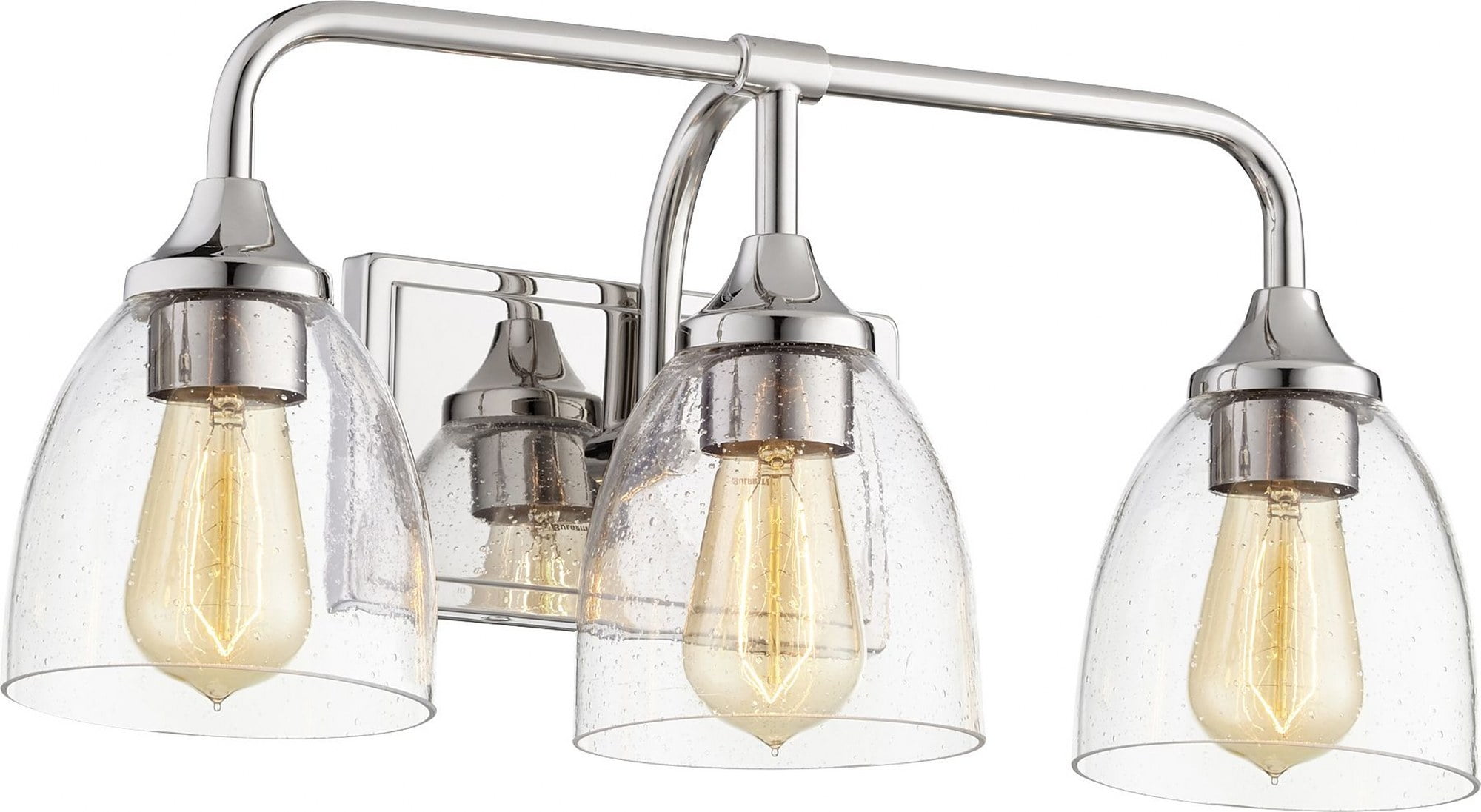 Quorum Lighting Enclave Glass 3-Light Polished Nickel Vanity Fixture