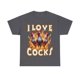 thumbnail image 1 of Camisetas divertidas con texto "I Love Cocks", de marca de moda para hombre y mujer, de algodón, informales, de gran tamaño, de manga corta, con humor y broma., 1 of 7