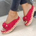thumbnail image 2 of Nuevas zapatillas de Mujer, zapatos planos informales con plataforma y lazo de Color sólido, correas trenzadas a la moda, sandalias para caminar al aire libre, Zapatilla para Mujer Tan Jianjun unisex, 2 of 2