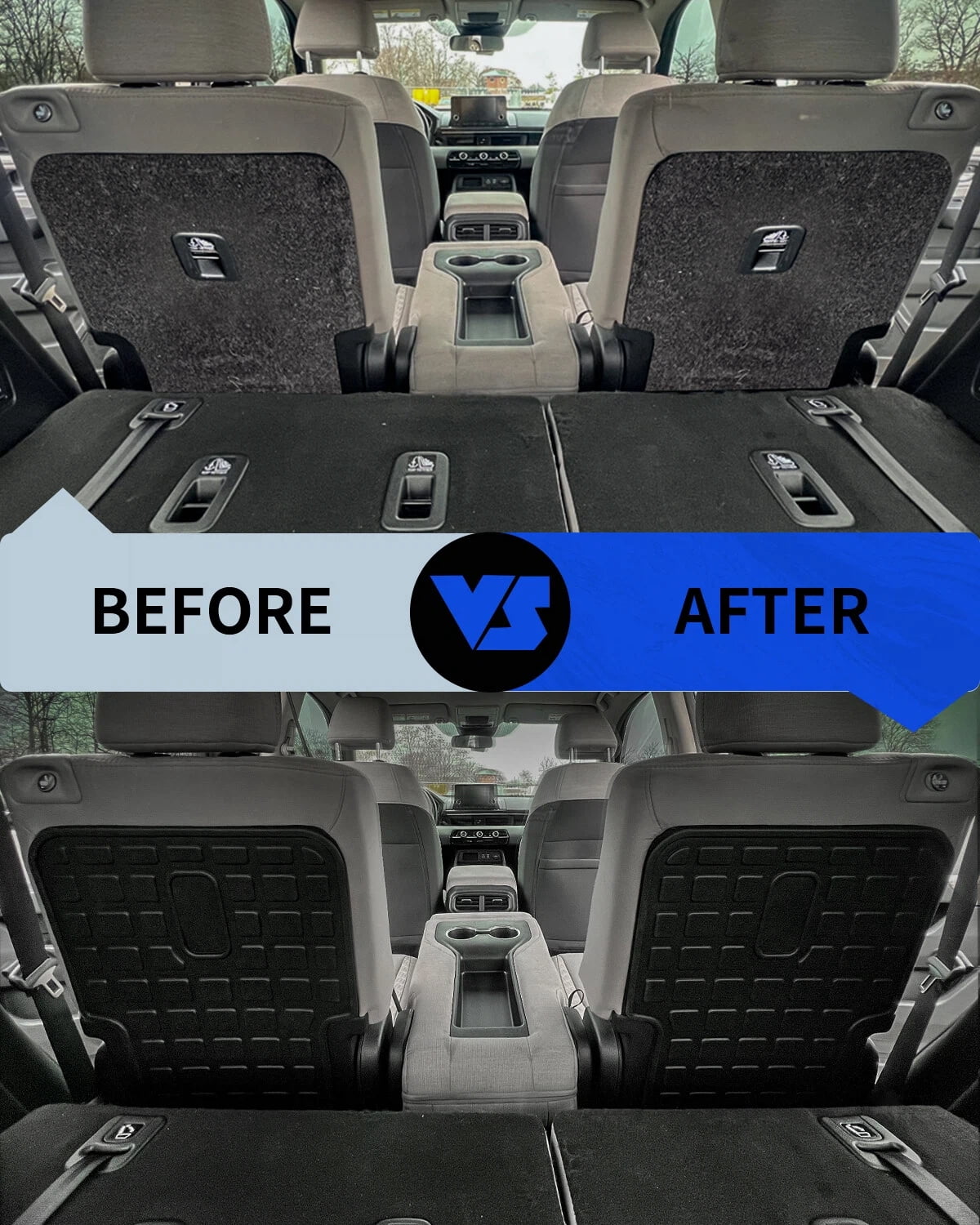 Back Seat Cover Protector for 2023 2024 2025 2026 Honda Pilot 7&8 Seats Back Seat Cover Kick Mats Trunk Mat Cargo Mat Cargo Liner Pilot Accessories (The 2nd Row Backrest Mats)