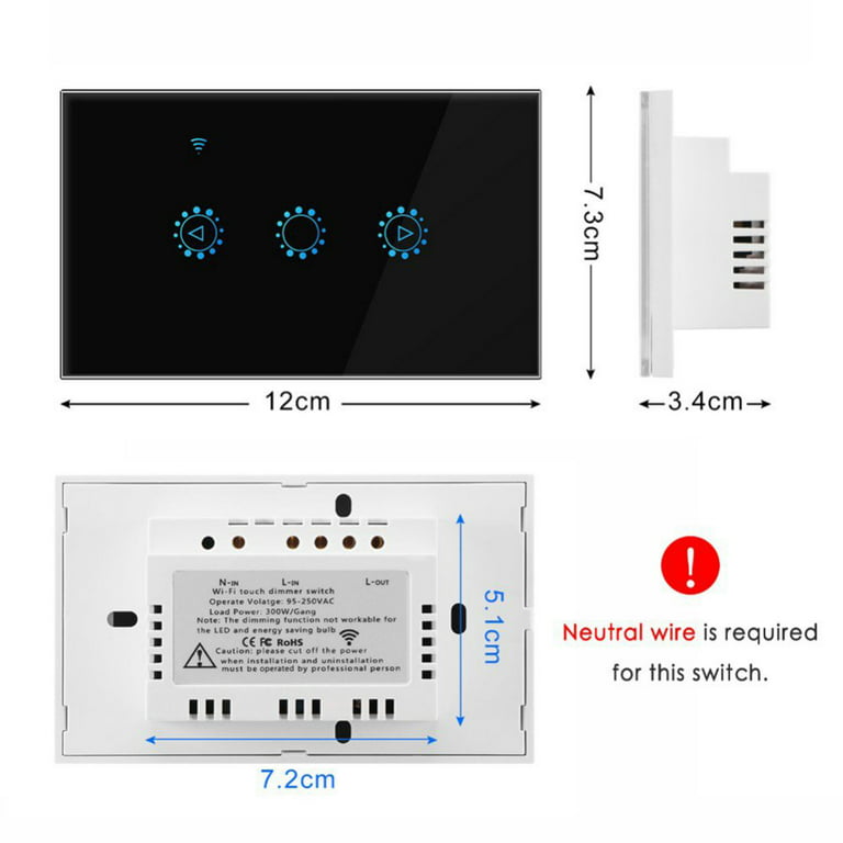 US Tuya Smart Life WiFi Interruptor de cortina para persianas motorizadas  eléctricas Google Home Alexa Echo Negro