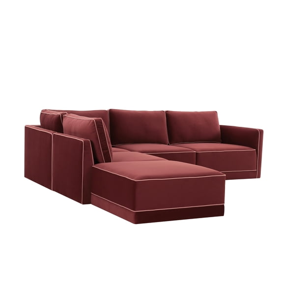 Tov Furniture Willow Berry Red Modular LAF Sectional