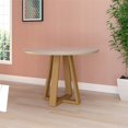 thumbnail image 2 of Duffy Wood 45" Modern Coastal Round Dining Table in Off White, 2 of 6