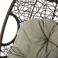 Casey Outdoor Wicker Hanging Basket Chair with Cushions and Iron Base