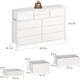 thumbnail image 2 of Blanca 47.2 - pulgada anchura mesa de TV cómoda con 10 fabric cajones: entertainment center media consola wood top, ample almacenamiento, anti - tip safety, y adjustable feet tvs up to 55 pulg..., 2 of 6