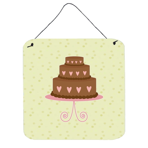 Heart Chocolate Cake on Green Wall or Door Hanging Prints