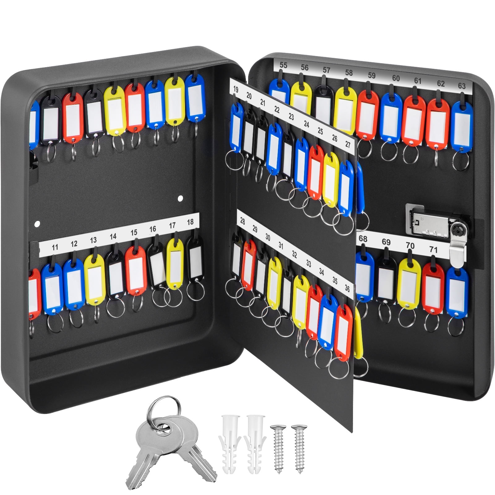 VEVOR Key 72 Large Capacity Key Box, 3Digit Combination Lock Key Steel, Q235