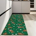 thumbnail image 4 of Green Christmas Gingerbread Man Pattern Kitchen Rug Mat,Kitchen Runner Rugs Non Skid Washable,Decorative Kitchen Floor Mats for Kitchen,Sink,Laundry,17"X47", 4 of 5