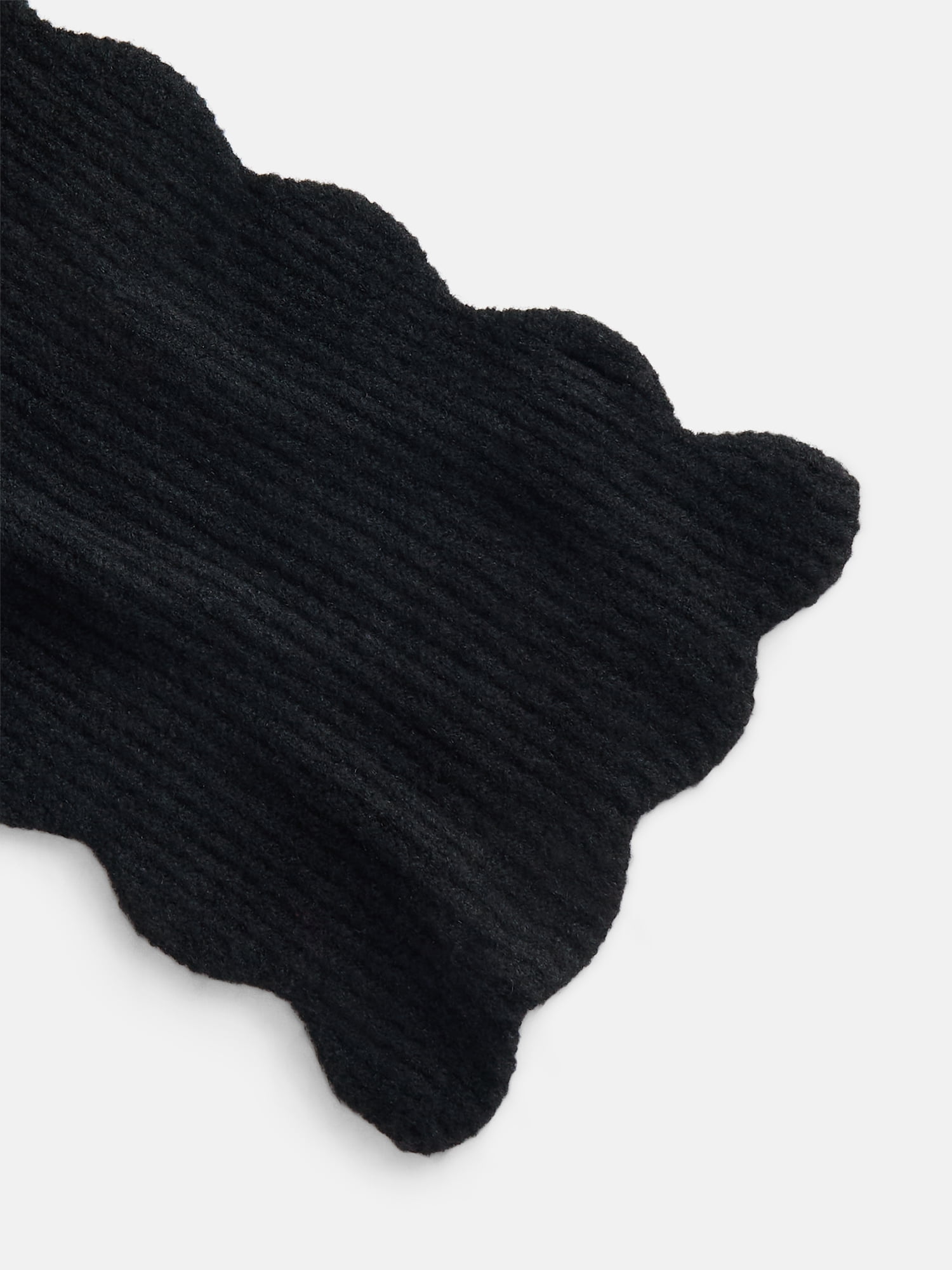 Scenario Women's Rib Knit Scarf, Black