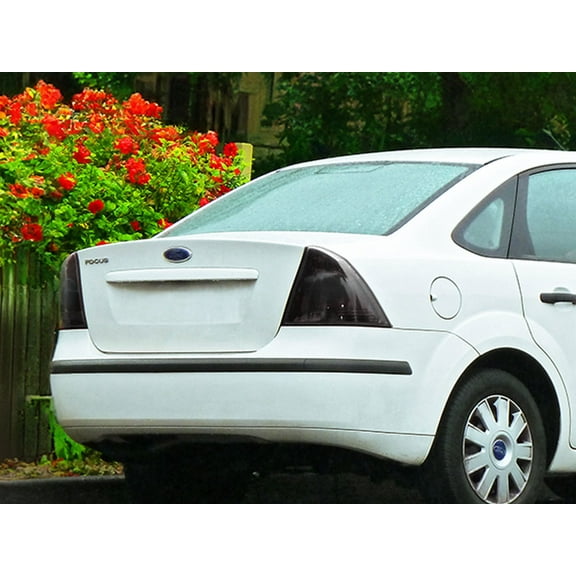 Rvinyl Tail Light Tint Covers Compatible with Ford Focus 2005-2007 (Sedan) - Blackout Smoke