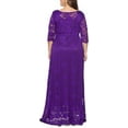 thumbnail image 4 of Eternatastic Womens Floral Lace 2/3 Sleeves Maxi Dress Evening Party Long Dress 3XL Purple, 4 of 6