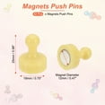 thumbnail image 2 of Uxcell 32pcs Magnets Push Pins, 1x0.8" Strong Fridge Magnets Magnetic Whiteboard Decorative Thumbtacks for Refrigerator Locker Calendar Office, Yellow, 2 of 6
