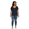 thumbnail image 3 of Terra & Sky Women's Plus Size Ruffle Sleeve Tee, 2-Pack, 3 of 5