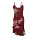 thumbnail image 5 of ICHUANYI Clearance Women Sexy V-Neck Sleeveless Ruffle Low-cut Splicing Printing Slit Sling Dresses(Wine, L) Ichaunyi WER2023081107236, 5 of 5