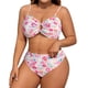 thumbnail image 2 of Traje de baño tankini de talla grande para mujer, bikini sin tirantes con recortes florales, traje de baño de dos piezas, traje de baño de dos piezas para mujer, trajes de baño tankini para mujer, tra, 2 of 8
