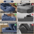 thumbnail image 6 of Rophefx 76" Oversized Chair Chaise Lounge Indoor, Corduroy Cloud Sofa Bed with Cup holder,Sleeper Reading Chair Boneless Couch for Living Room, Bedroom,Blue, 6 of 8