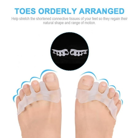VGEBY 1 Pair Gel Toe Separator Toe Stretcher Toe Straightener Spacer Toe Alignment Bunion Relief Hammer Toe Overlapping Toes Crooked Toes for Women Men Hallux Valgus Corrector Indoor and