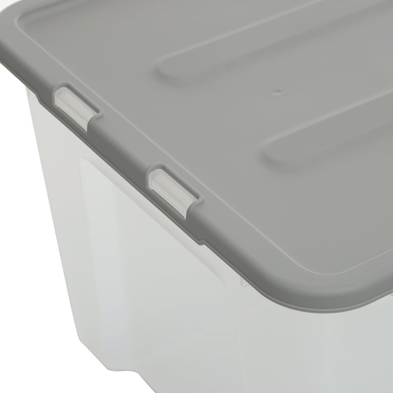 Farmoon 50 Quart Clear Storage Bin, Large Plastic Stackable Box with Lid, 4  Packs