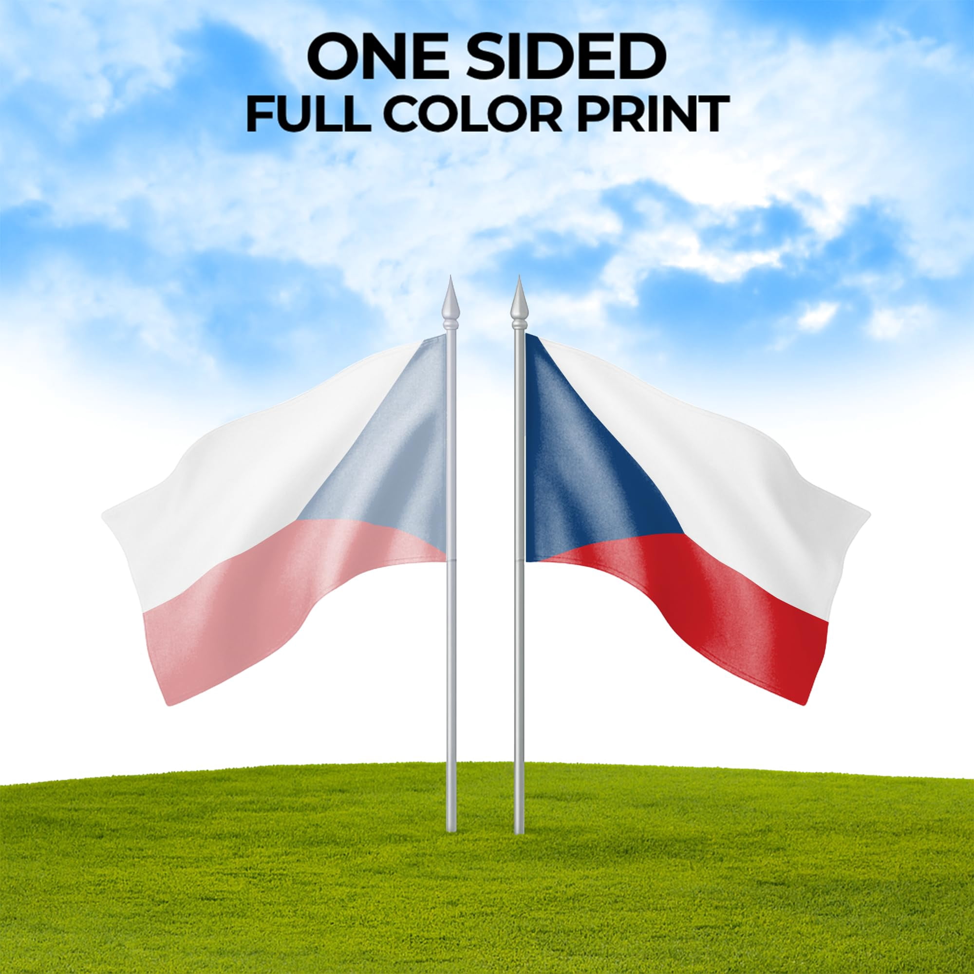 Czech Republic (Czechia) Outdoor Flag (4x6ft) by DreamController - Durable, Fade-Resistant Polyester, Double-Stitched, Brass Grommets - HD Printed Eastern Europe Flag - Made in USA