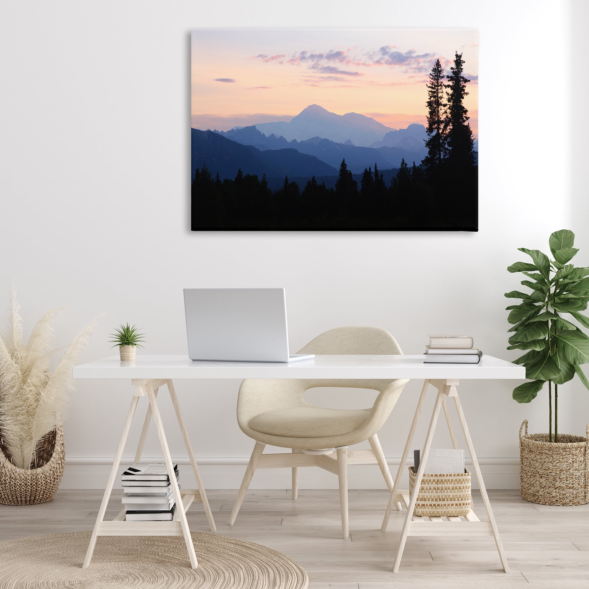 Stupell Industries Midnight On Mountain Landscape & Nature Photography Wrapped Canvas Art Print Wall Art, 45 x 30
