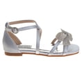 thumbnail image 2 of Badgley Mischka Girls Flat Sandals. (Little Kids  Big Kids), Silver, 11, 2 of 7