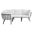 thumbnail image 2 of Modway Riverside Sectionnel de Patio Extérieur en Aluminium 4 Pcs, Gris/blanc, 2 of 14