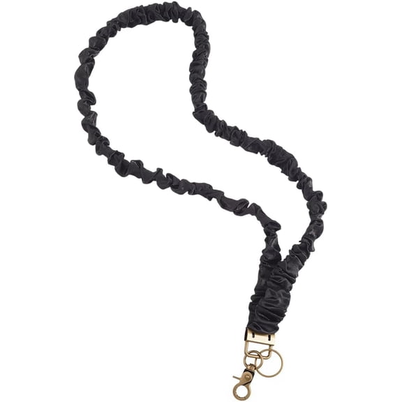 Stretchy Scrunchie Lanyard ID Badges Black Aesthetic Elastic Neck Lanyard
