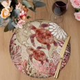 thumbnail image 3 of Ocean Red Turtles Round 13 Inch Placemats Set of 6, Coastal Coral Seagrass Vintage World Map HeatResistant Non Slip Place Mats for Dining Table, Wipeable Braided Kitchen Table Mats for Housewarming, 3 of 9