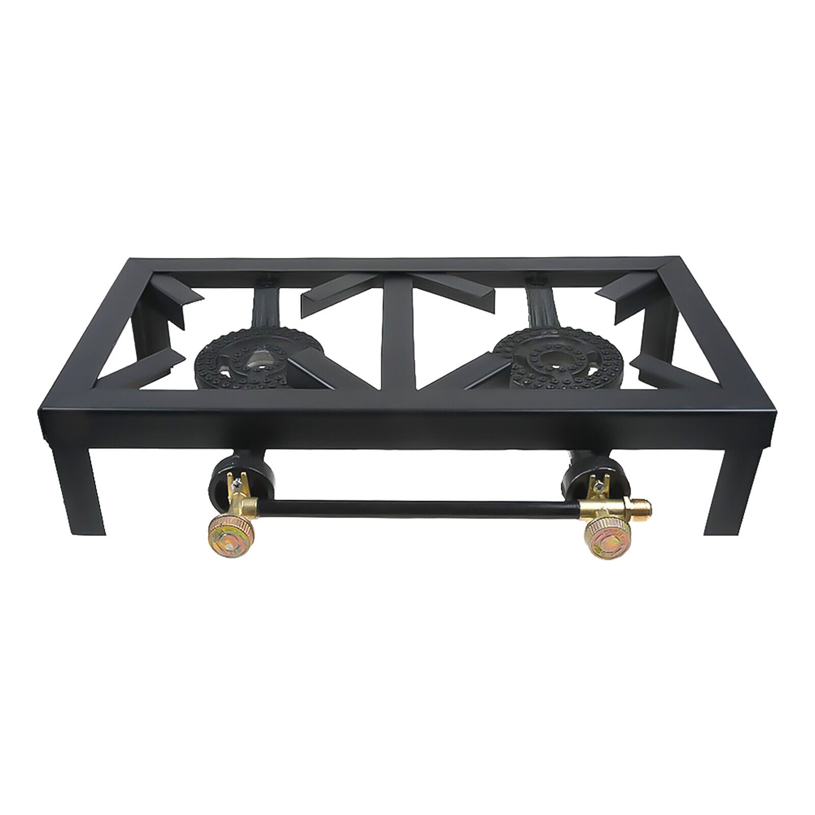 Cast Iron Double Burner Portable Outdoor Camp Stove Propane Gas LPG BBQ Cooker