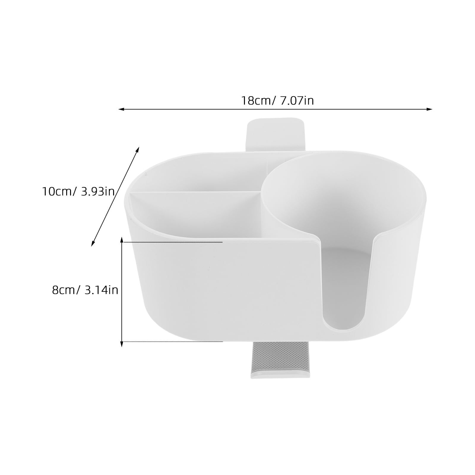 OUNONA White 4-in-1 Desk Organizer with Clamp, Headphone Hook, Pen Holder, and Cup Shelf for Home and Office Use