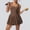 Brown, variant on AEXTO Tennis Dress with Built in Shorts and Bra Athletic Dress for Women Summer Golf Active Workout Dress