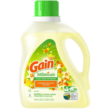 gain orange botanicals detergent laundry based plant vanilla blossom loads oz fl