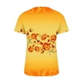 thumbnail image 4 of QLEICOM Women's Shirts Summer Fashion V-neck Casual Top Loose Print Basic Tees Shirts Blouses Orange S, US Size:4, 4 of 4
