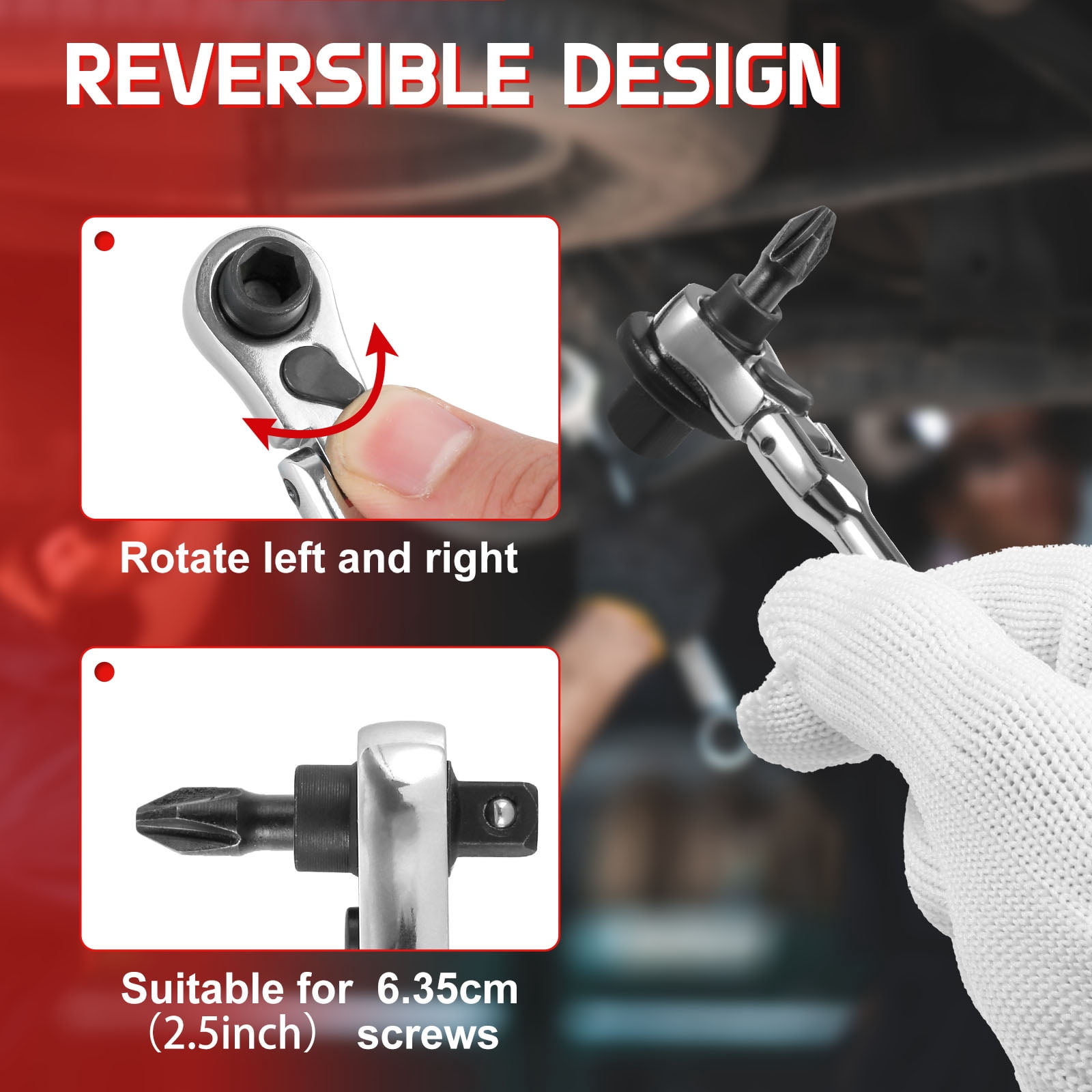 Tmwefusc Low Profile Impact Socket Adapter Set Drive Ratchet Adapter Set 1/4" to 3/8", 3/8" to 1/2", 1/2" to 3/4", 3/4" to 1" Magnetic Design Works with Socket/Wrench/Cordless Drill