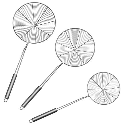 Large Skimmer (Skimmer Ladle Set-Stainless-Steel Small, Medium, and Large Skimming Spoons for Scooping Pasta, Meatballs, Fried Foods and More by Classic)