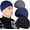 Black+Gray+Navy Blue, variant on 3 Pack Wool Fisherman Beanies for Men, Short Knit Watch Cap Cuffed Trawler Hats