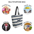 thumbnail image 7 of FORMRS Womens Canvas Tote Bag with Zipper Inner Pocket Shoulder Handbag, Dark Sharks, 7 of 7